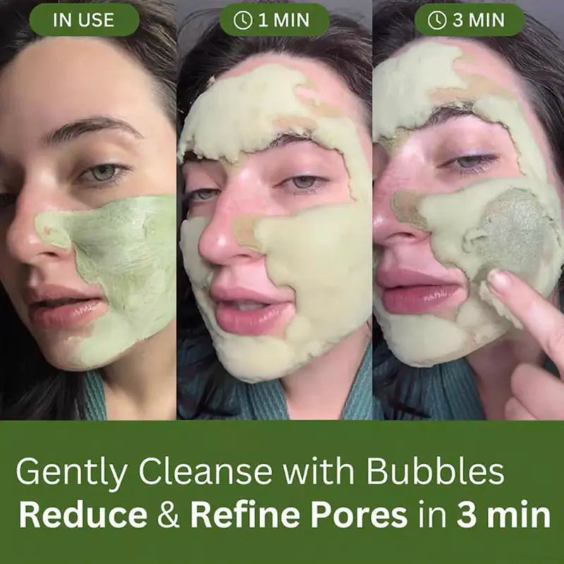 Holy Basil Bubble Deep Mask – Skin Detox Recipe Clay Bubble Mask with Sparkling Holy Basil & PHA, Gently Detoxifies Pores and Removes Blackheads, Korean Wash-Off Pack for Clearer Skin, 90G